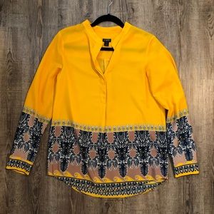 J. Crew Yellow Flowy Blouse